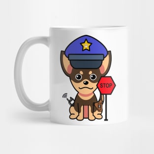 Cute small dog is a police Mug